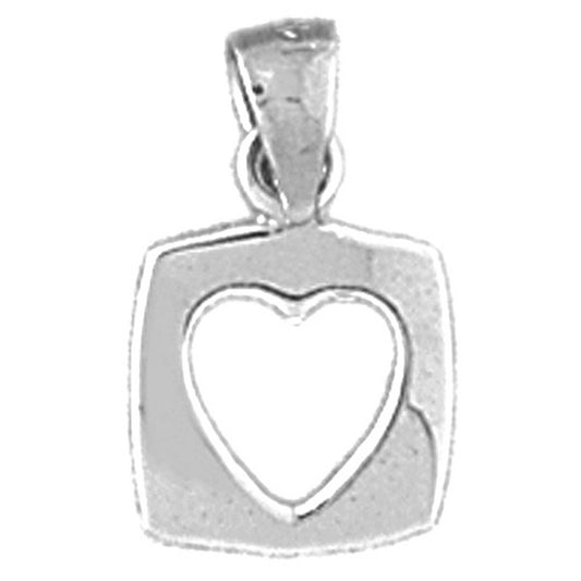 14K or 18K Gold Floating Heart Pendant