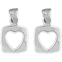 14K or 18K Gold 15mm Floating Heart Earrings