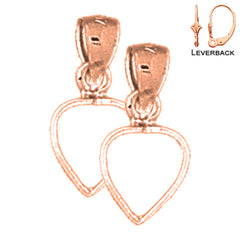 14K or 18K Gold Floating Heart Earrings