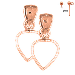 14K or 18K Gold Floating Heart Earrings