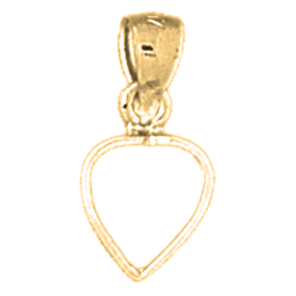 14K or 18K Gold Floating Heart Pendant