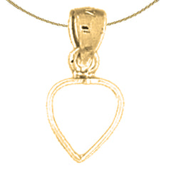 14K or 18K Gold Floating Heart Pendant