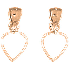 14K or 18K Gold 15mm Floating Heart Earrings