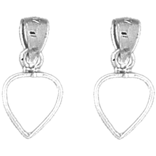Sterling Silver 15mm Floating Heart Earrings