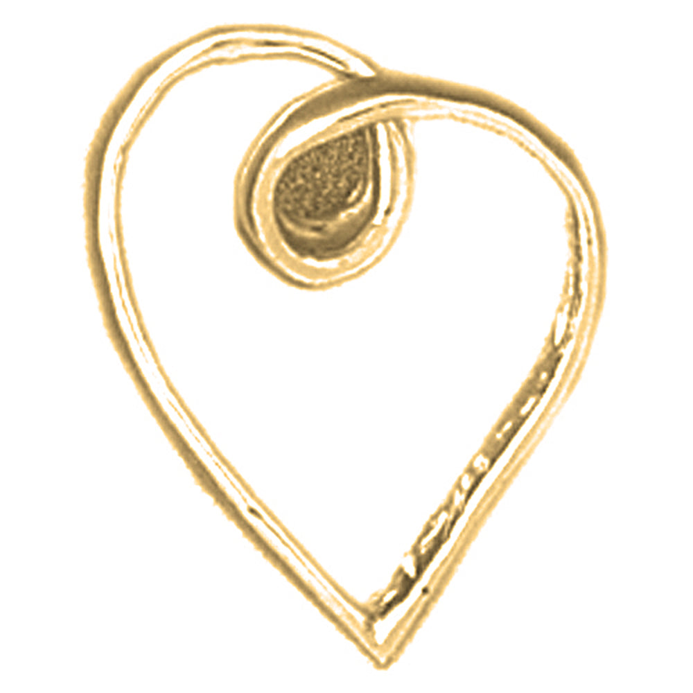 14K or 18K Gold Floating Heart Pendant