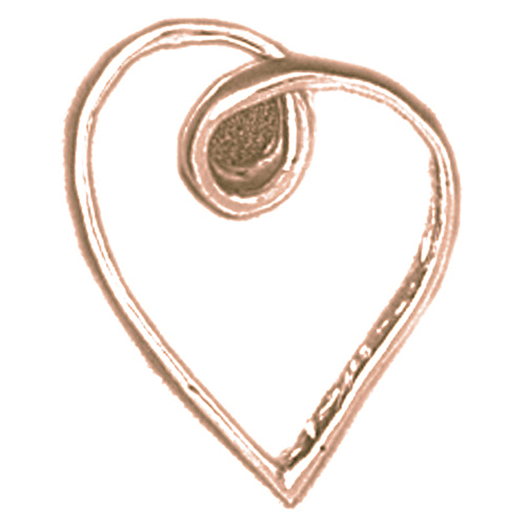 14K or 18K Gold Floating Heart Pendant