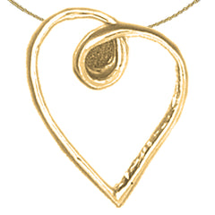 14K or 18K Gold Floating Heart Pendant