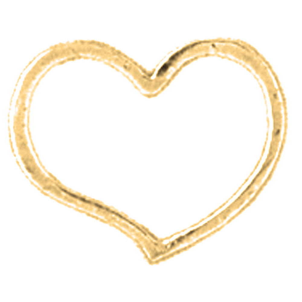 14K or 18K Gold Floating Heart Pendant