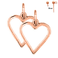 14K or 18K Gold Floating Heart Earrings