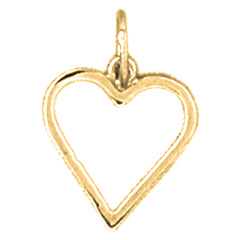 14K or 18K Gold Floating Heart Pendant