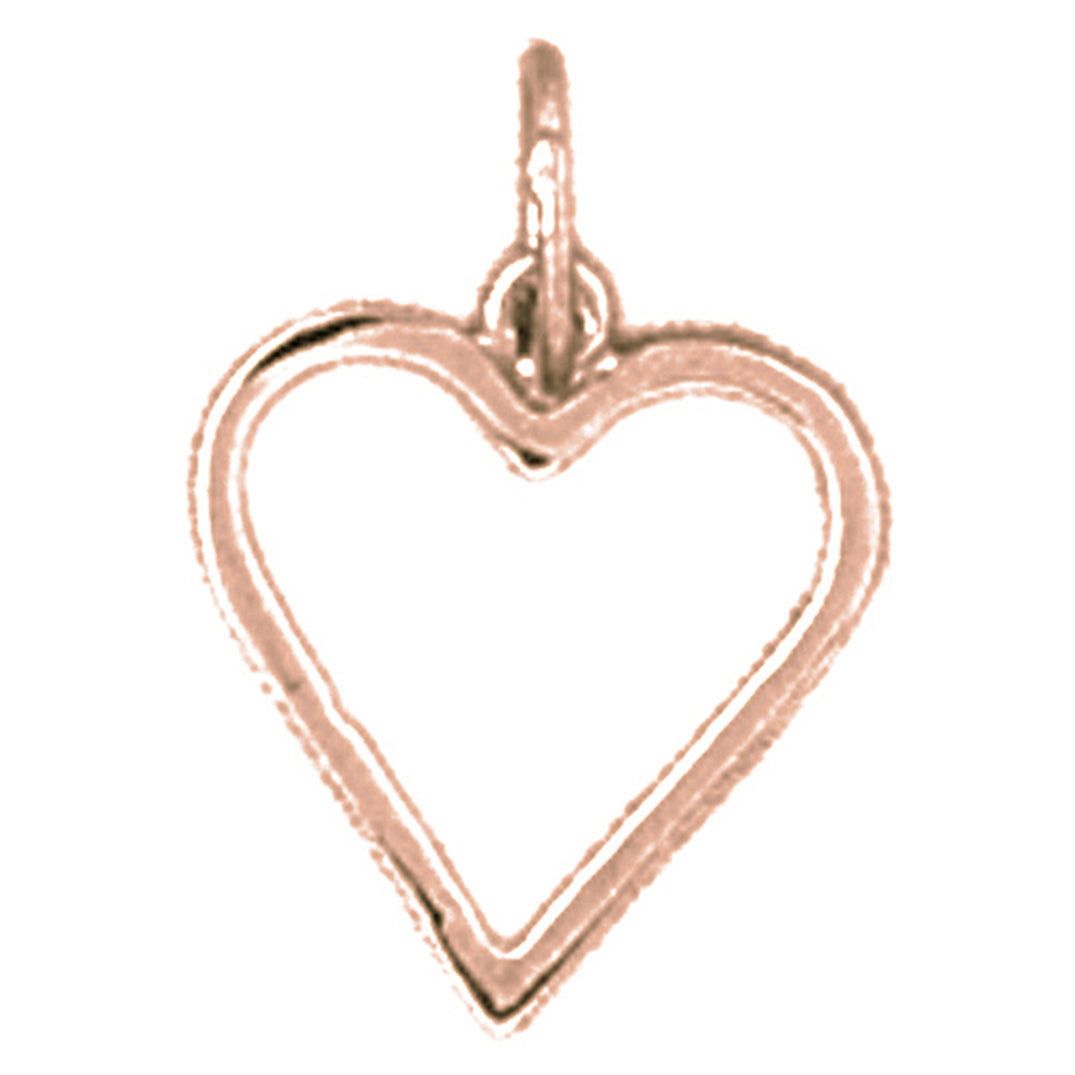 14K or 18K Gold Floating Heart Pendant