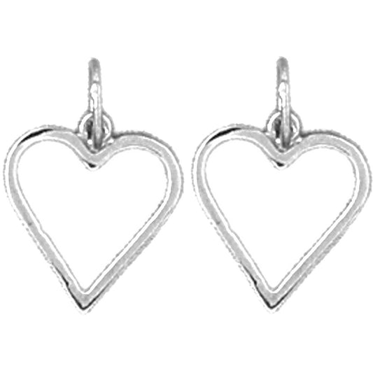 Sterling Silver 15mm Floating Heart Earrings