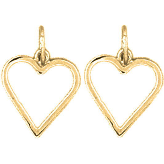Yellow Gold-plated Silver 15mm Floating Heart Earrings