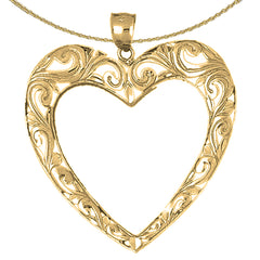 10K, 14K or 18K Gold Heart Pendant