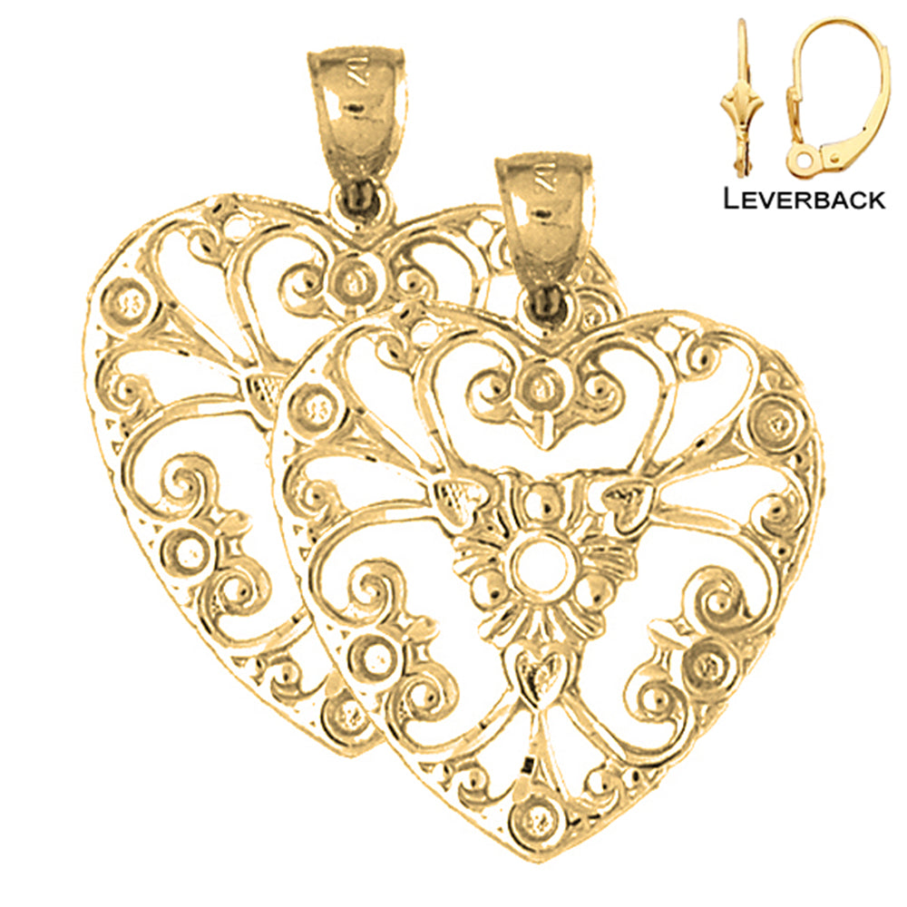 14K or 18K Gold Heart Earrings