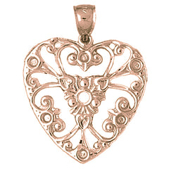 10K, 14K or 18K Gold Heart Pendant