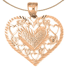 10K, 14K or 18K Gold Heart Pendant