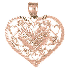 10K, 14K or 18K Gold Heart Pendant