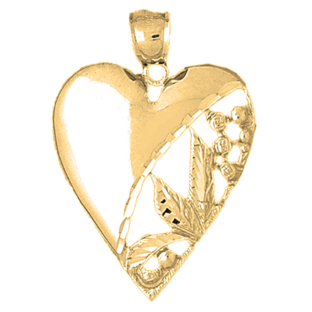 10K, 14K or 18K Gold Heart Pendant