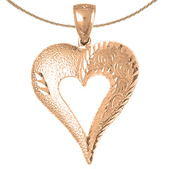 10K, 14K or 18K Gold Heart Pendant