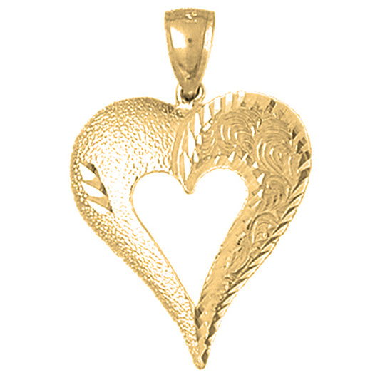 10K, 14K or 18K Gold Heart Pendant