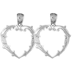 Sterling Silver 28mm Heart Earrings