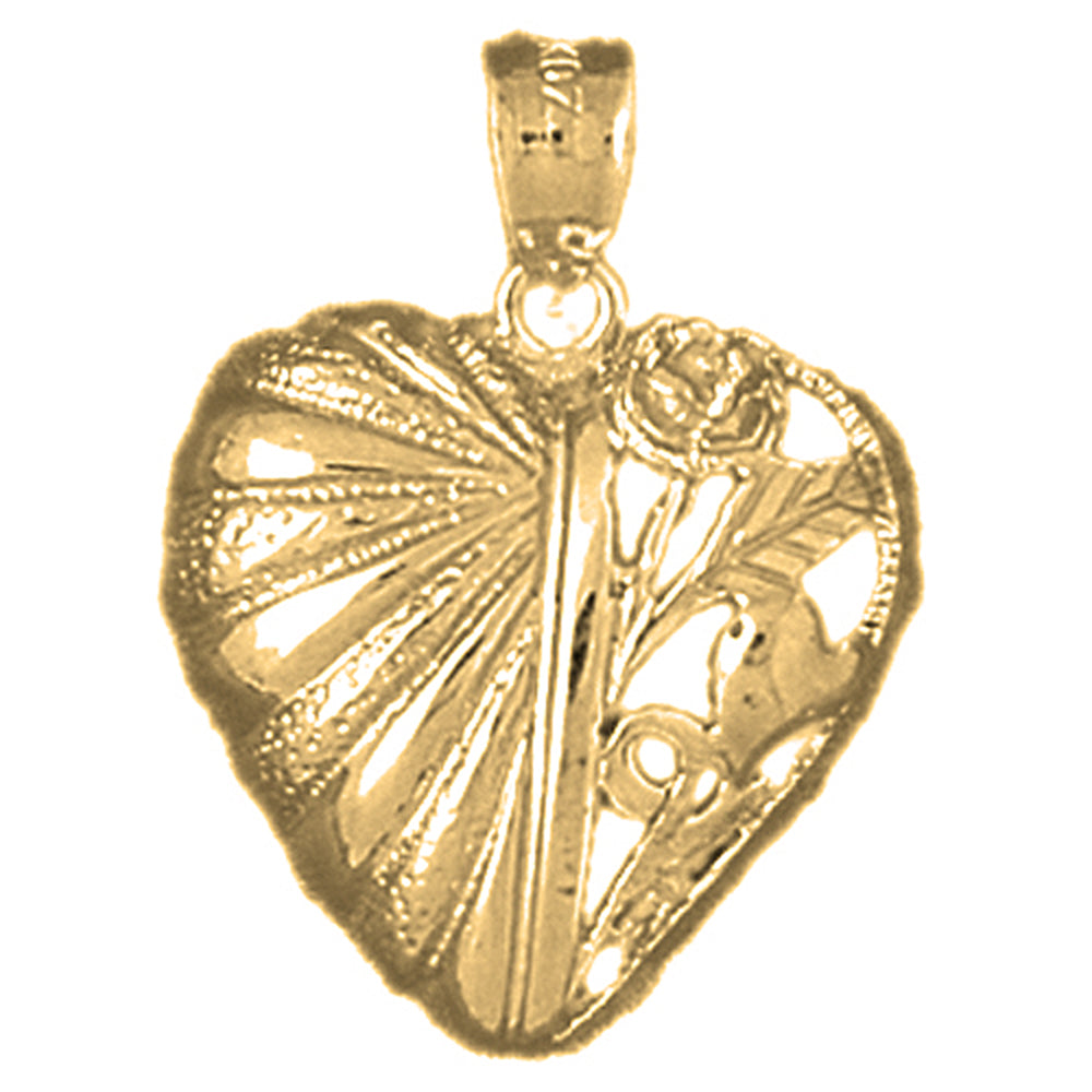 10K, 14K or 18K Gold Heart Pendant