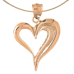 10K, 14K or 18K Gold Heart Pendant