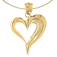 10K, 14K or 18K Gold Heart Pendant