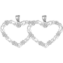 Sterling Silver 35mm Heart Earrings
