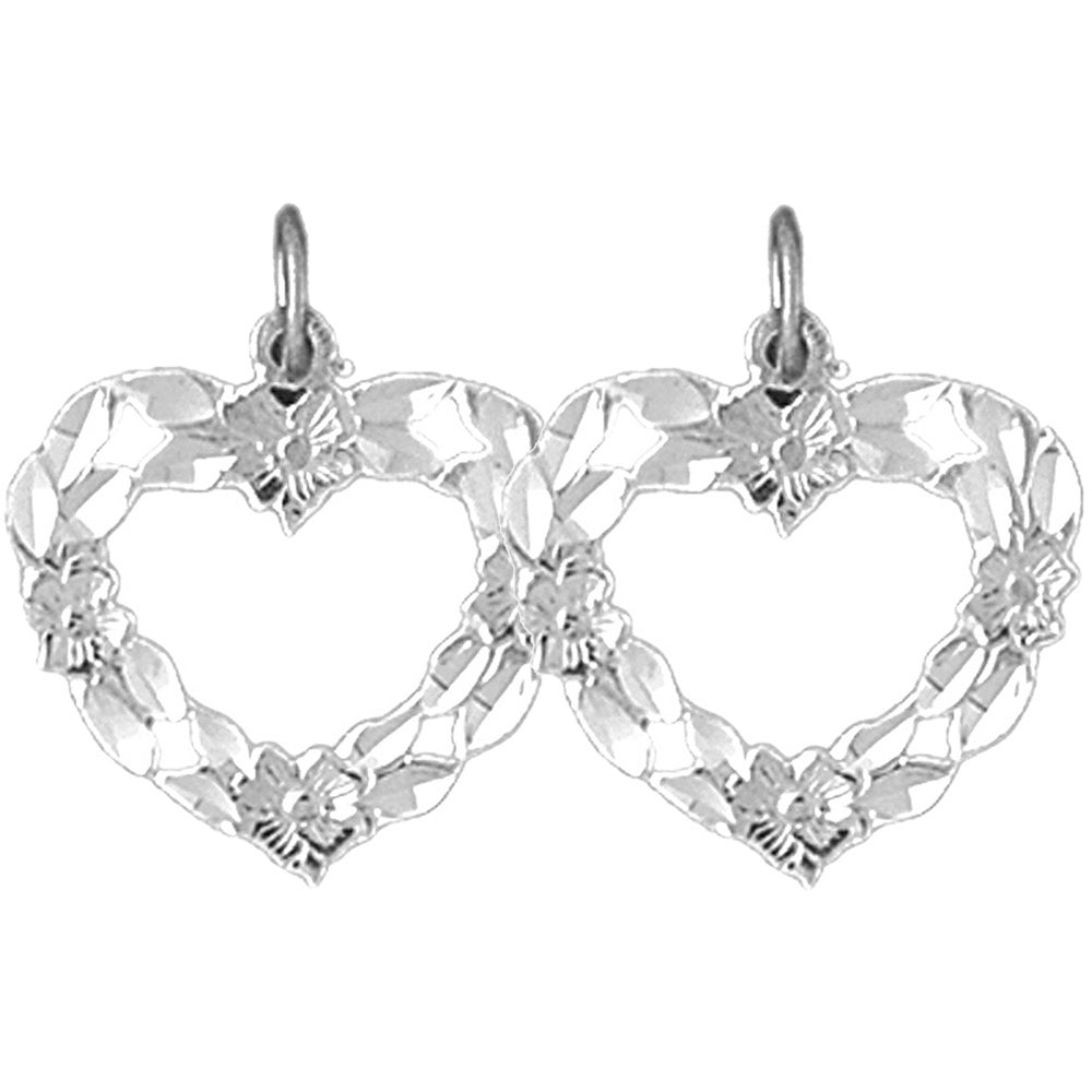 Sterling Silver 21mm Heart Earrings