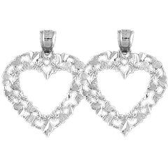 Sterling Silver 24mm Heart Earrings