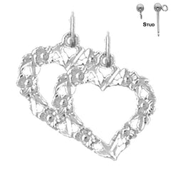 Pendientes de corazón de oro de 14 quilates o 18 quilates de 17 mm
