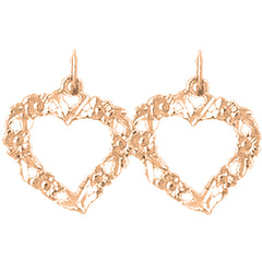 14K or 18K Gold 17mm Heart Earrings