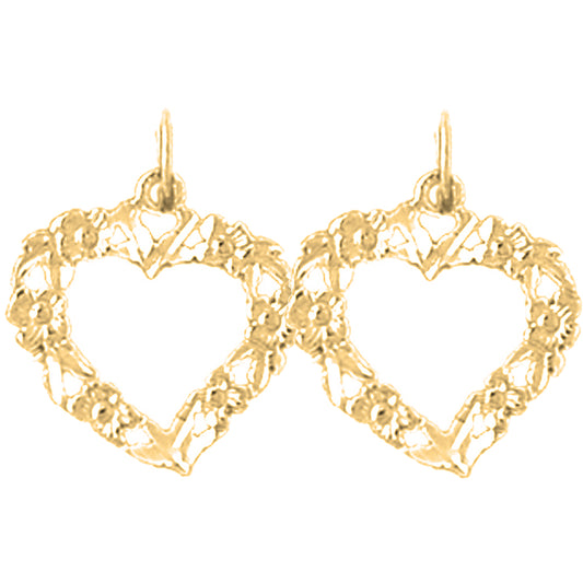 Yellow Gold-plated Silver 17mm Heart Earrings