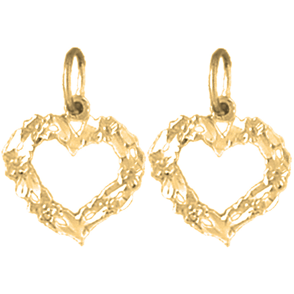 Yellow Gold-plated Silver 16mm Heart Earrings