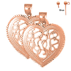 14K or 18K Gold Heart Earrings