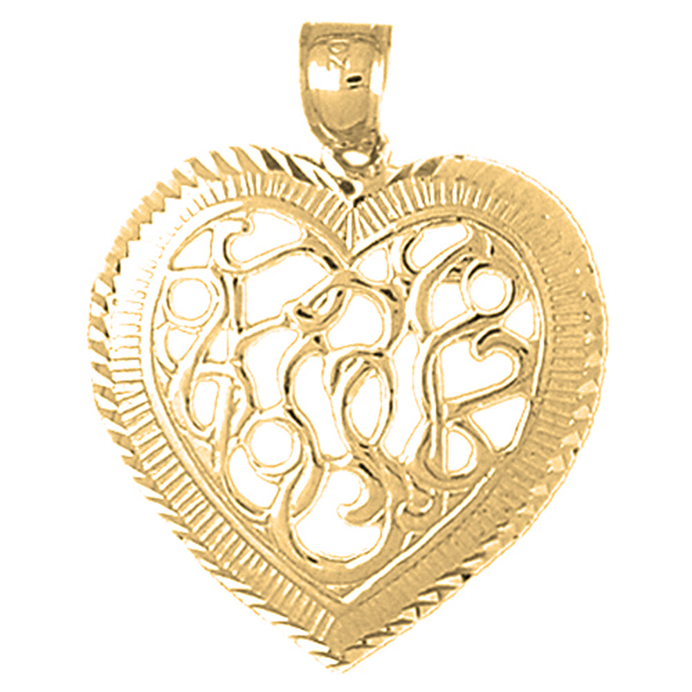 10K, 14K or 18K Gold Heart Pendant