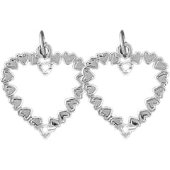 Sterling Silver 20mm Heart Earrings