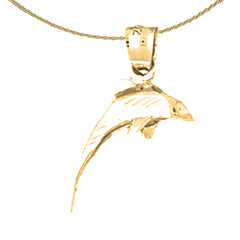 14K or 18K Gold Dolphin Pendant