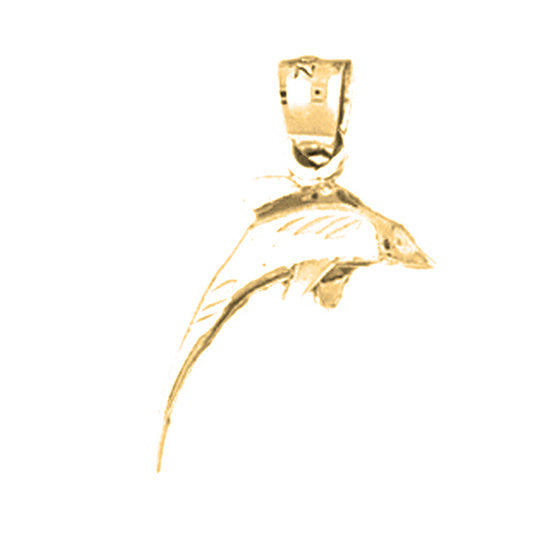 14K or 18K Gold Dolphin Pendant