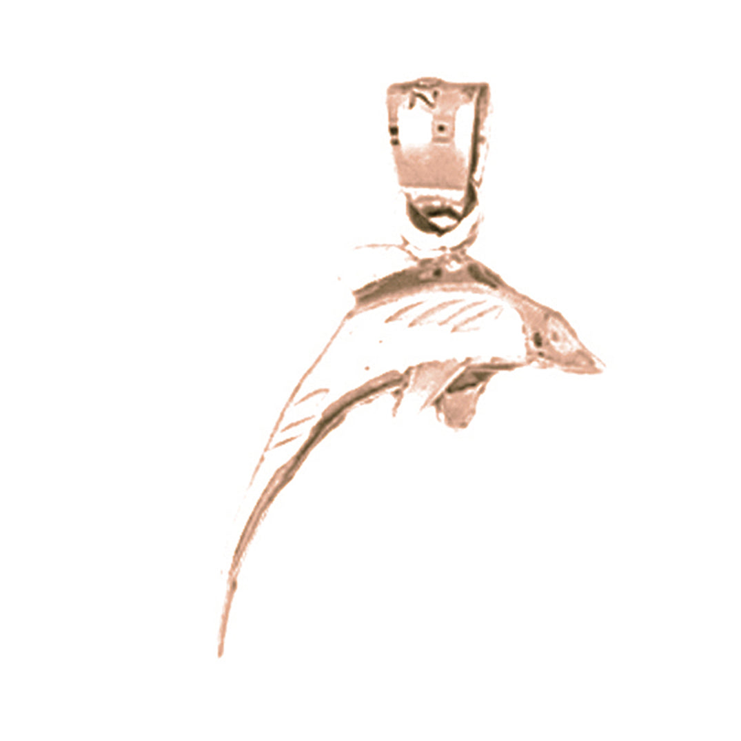 14K or 18K Gold Dolphin Pendant