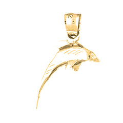 14K or 18K Gold Dolphin Pendant