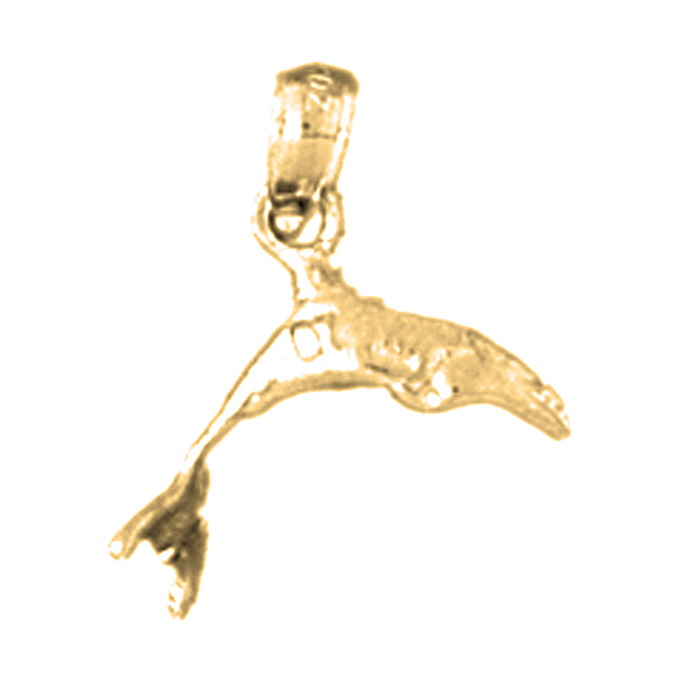 14K or 18K Gold Dolphin Pendant