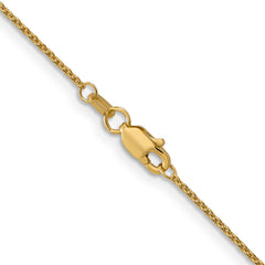 14K Yellow Gold 1.1mm Round Cable Chain