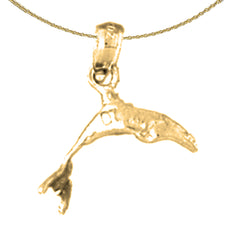 14K or 18K Gold Dolphin Pendant