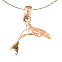 14K or 18K Gold Dolphin Pendant