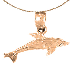 14K or 18K Gold Dolphin Pendant