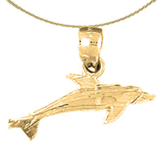 14K oder 18K Gold Delphin Anhänger