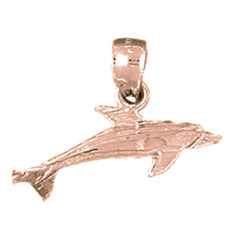 14K or 18K Gold Dolphin Pendant